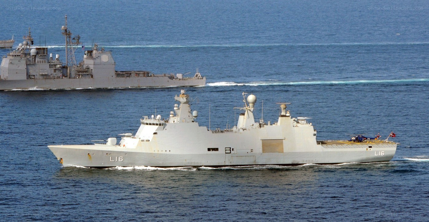 Naval ships at sea