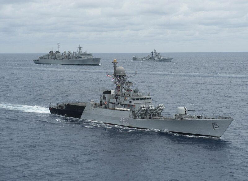 Naval Ships at Sea — Gray, Calm, Photograph