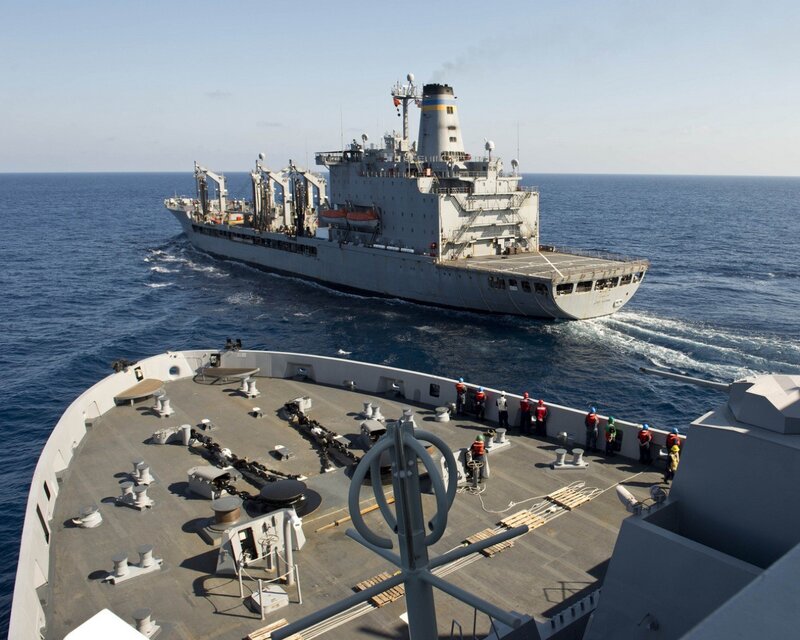 Naval Ships at Sea — Gray, Calm