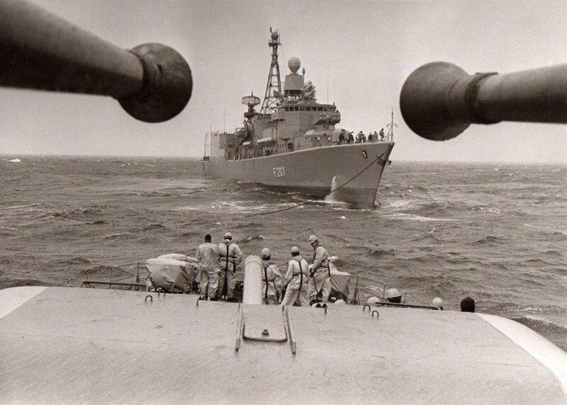Naval Ships at Sea — Gray, Dramatic, Photograph