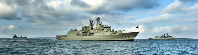 Naval Ships at Sea — Gray, Dramatic