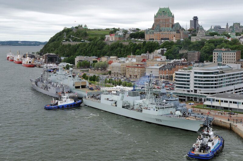 Naval ships in Quebec City harbor