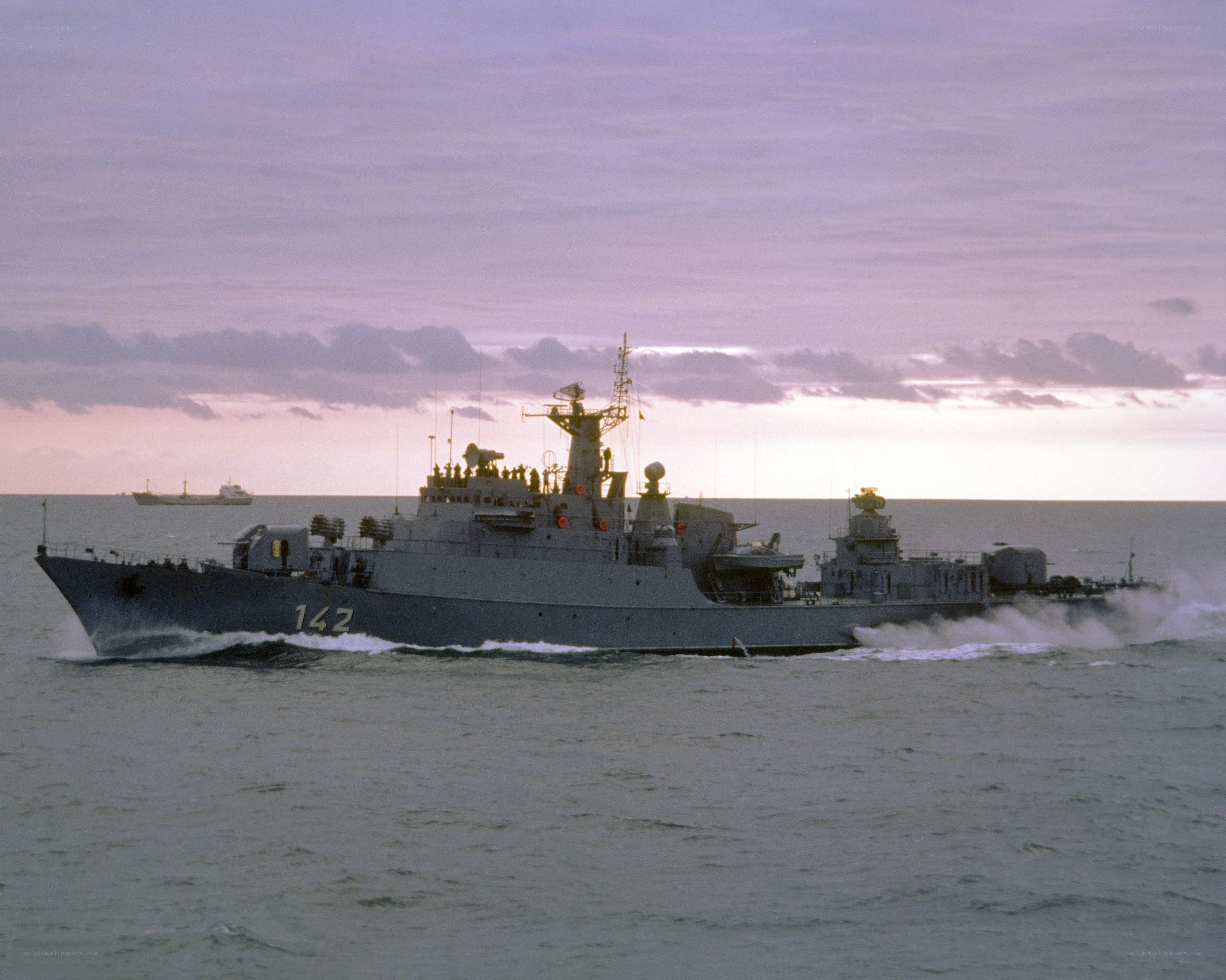 Naval vessel at sea