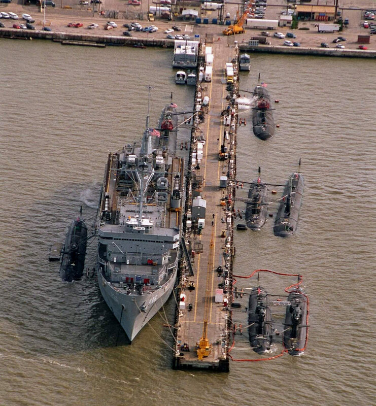 Naval vessels at dock