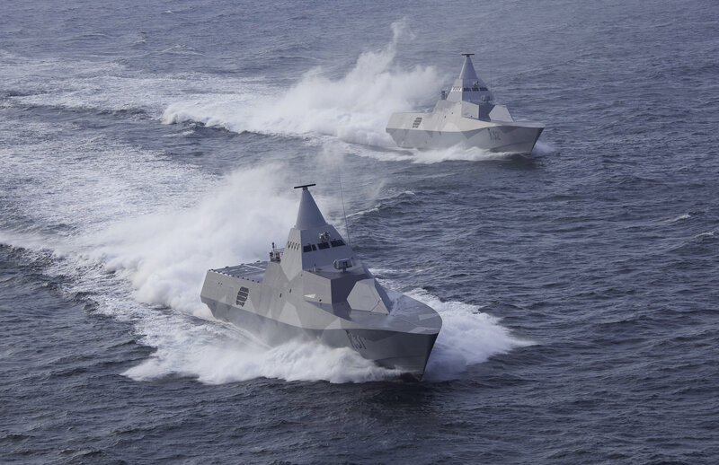 Naval vessels in formation