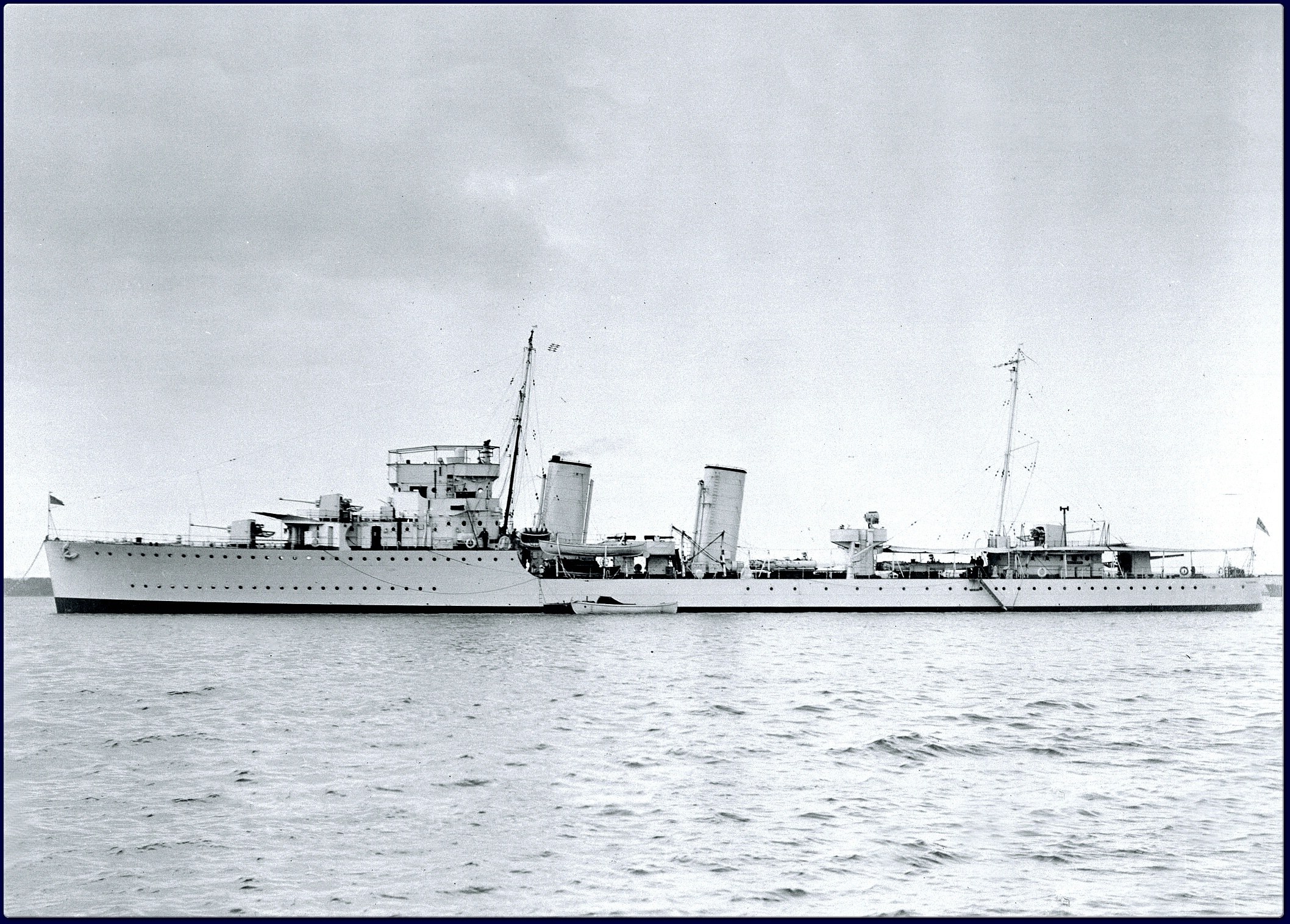 naval warship at sea