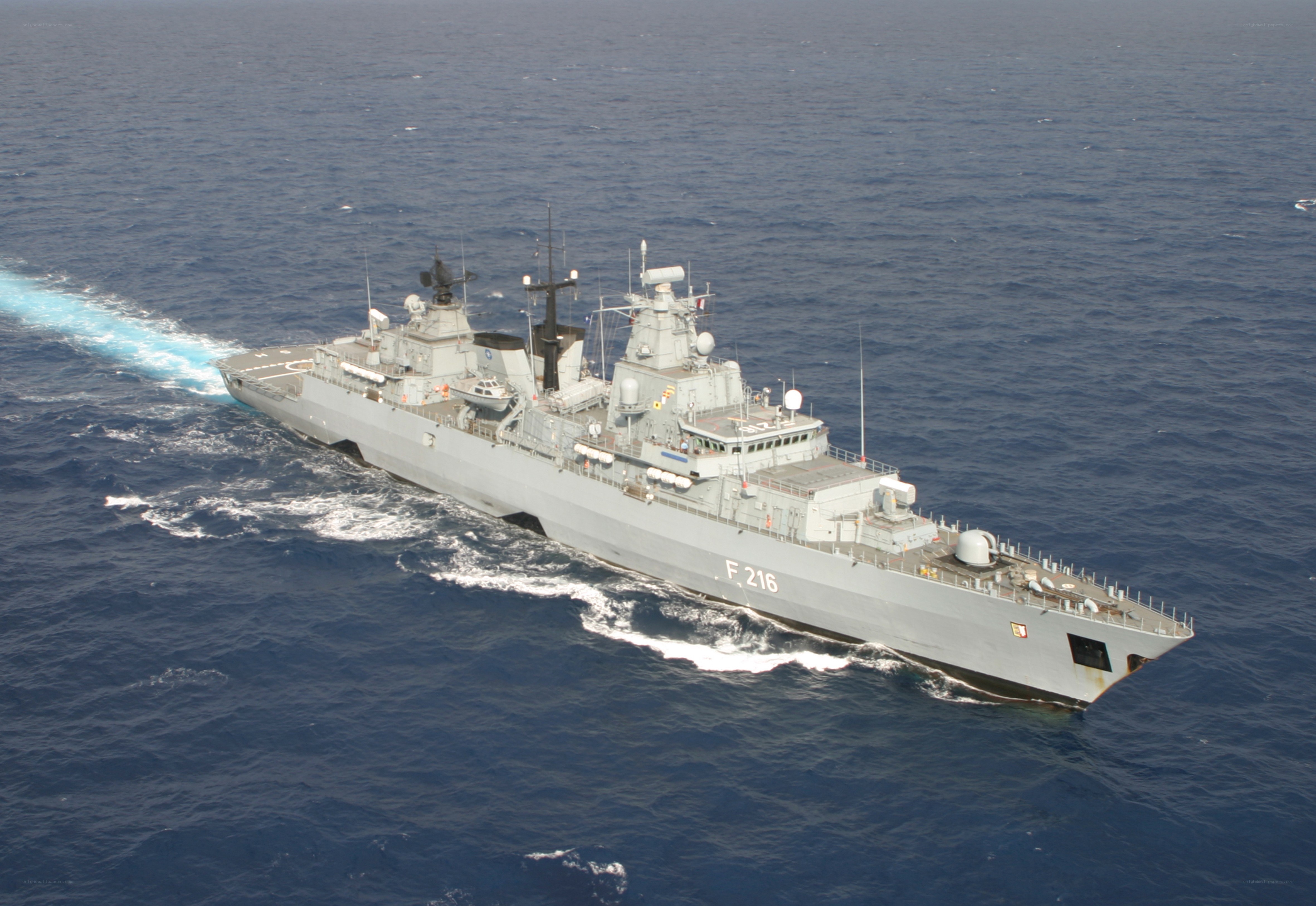 Naval warship at sea