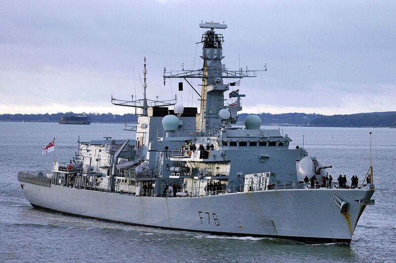 Naval Warship at Sea — Gray, Calm, Morning