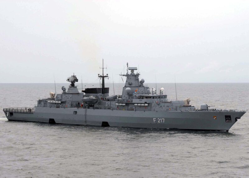 Naval Warship at Sea — Gray