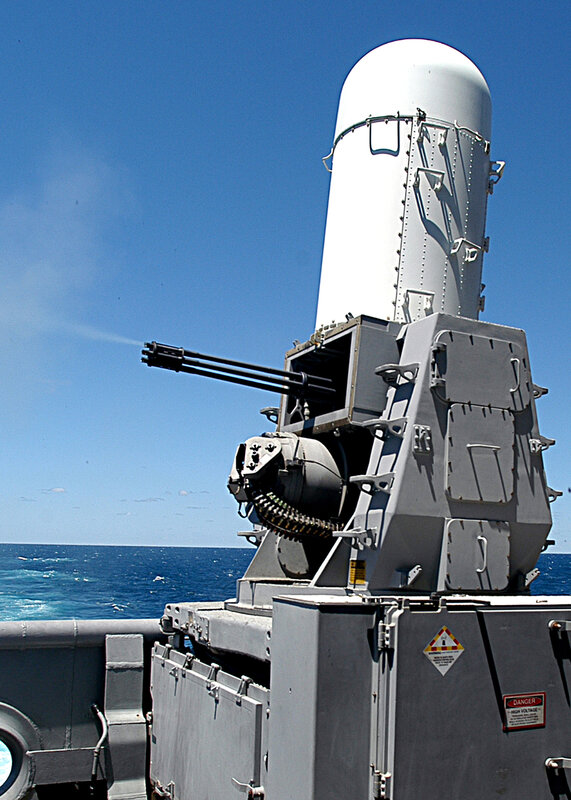 Naval weapon system on ship deck