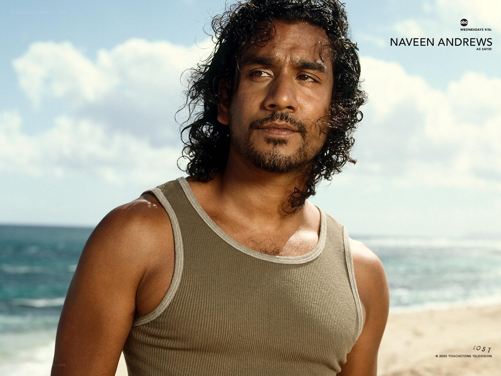 Naveen Andrews on beach