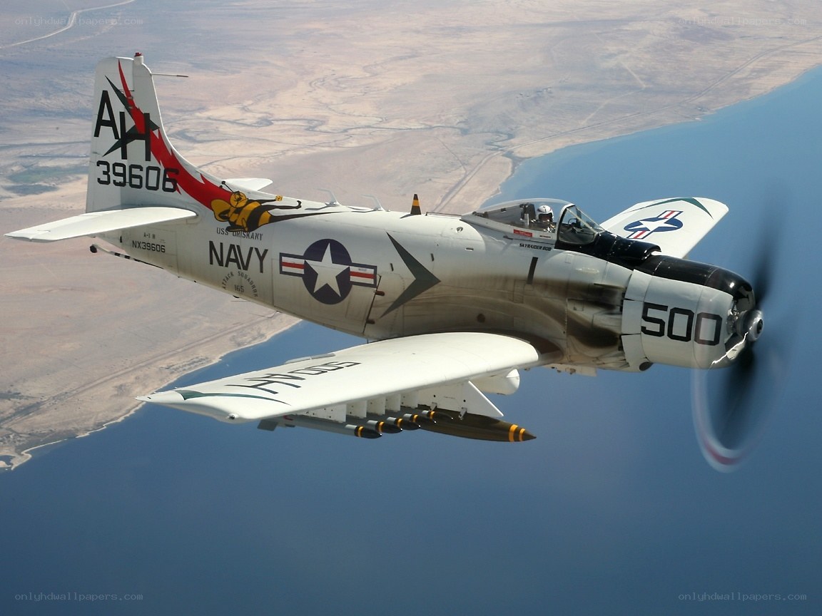 Navy A-1H Skyraider in flight