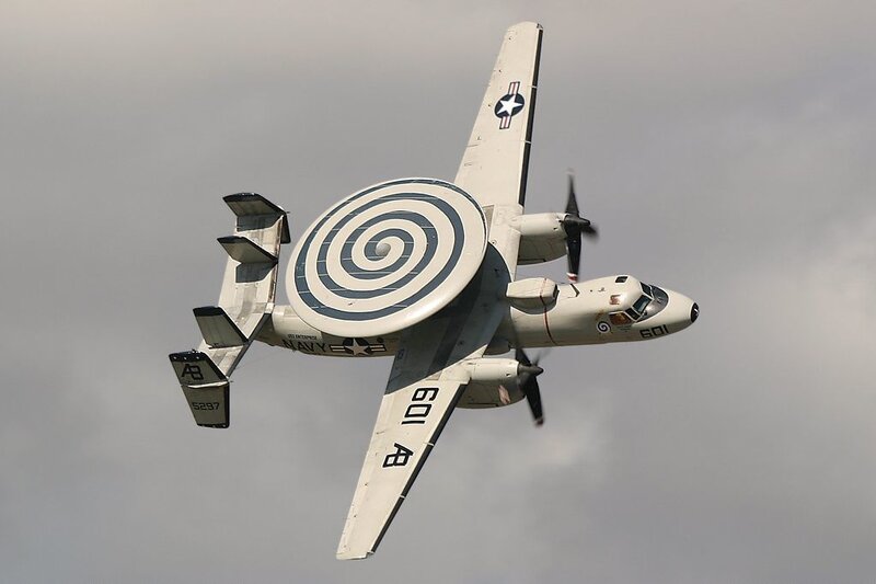 Navy Aircraft in Flight — Gray