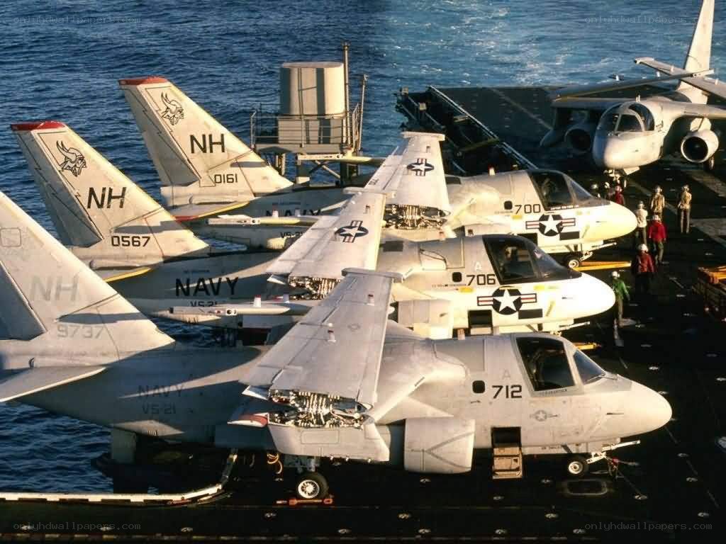 Navy aircraft on carrier deck