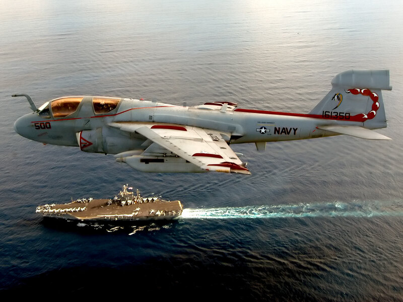 Navy Aircraft over Ship