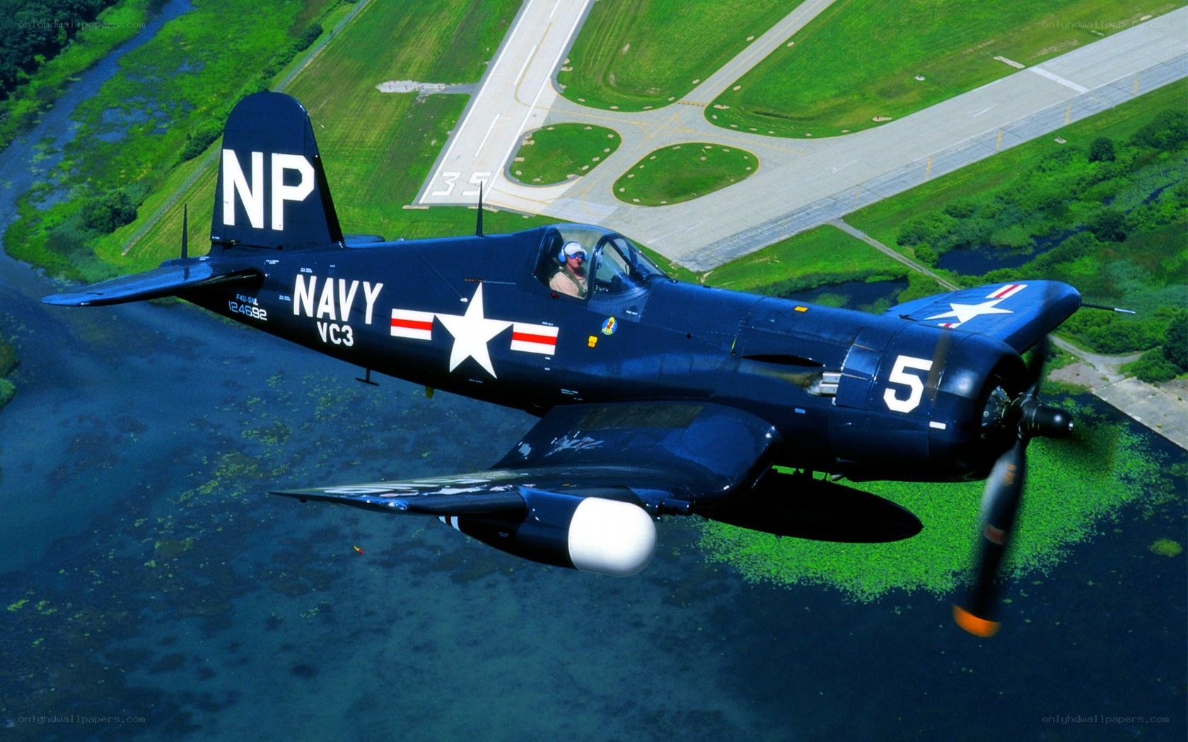 Navy Corsair in flight