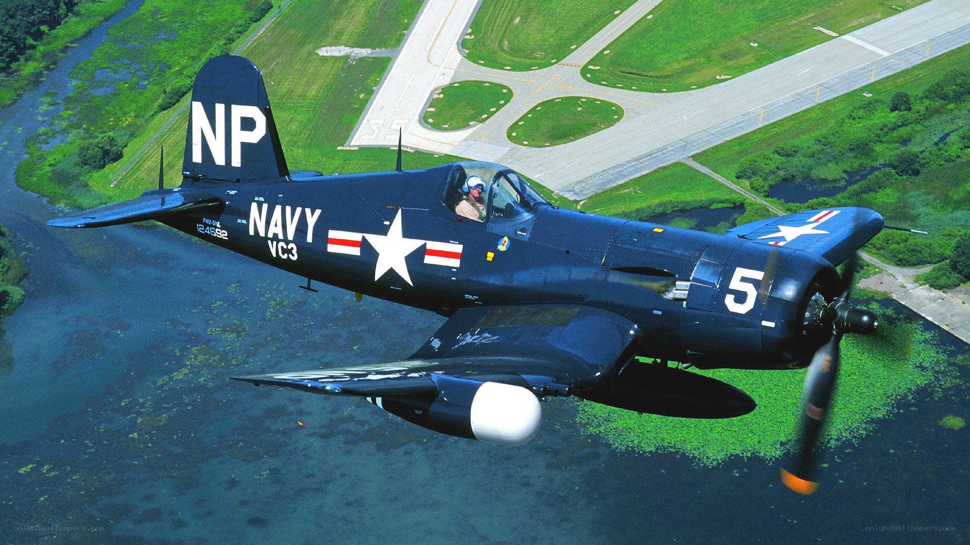 Navy Corsair in flight