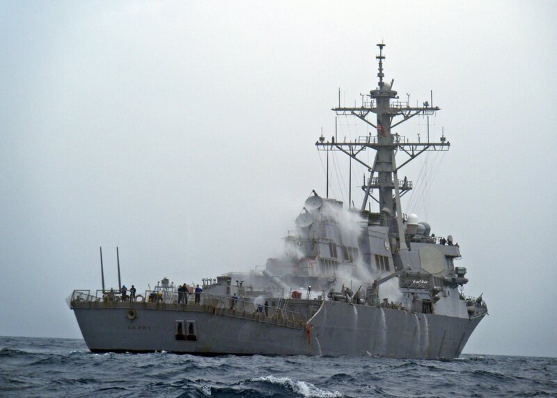 Navy Destroyer at Sea — Gray, Overcast