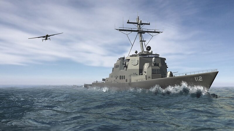Navy Destroyer at Sea — Gray