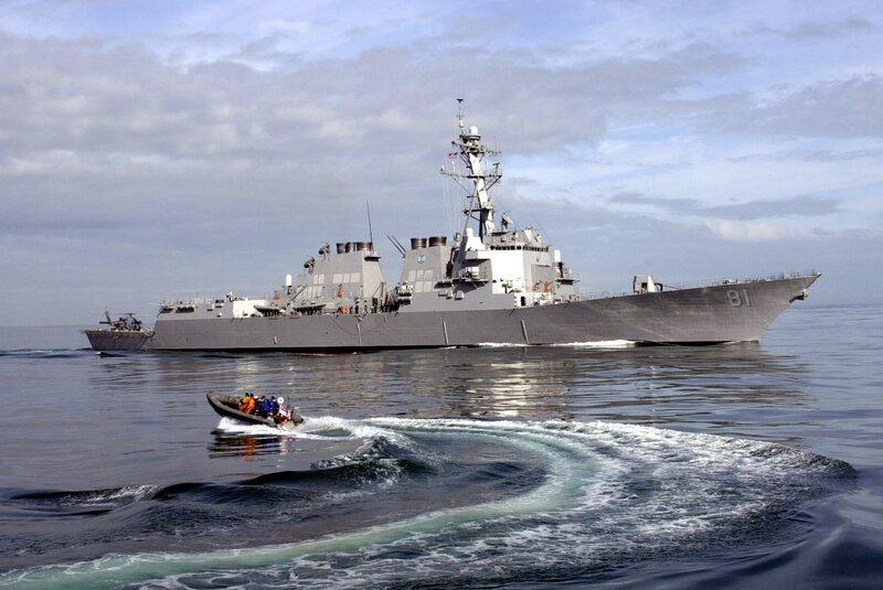 Navy Destroyer Ship — Gray