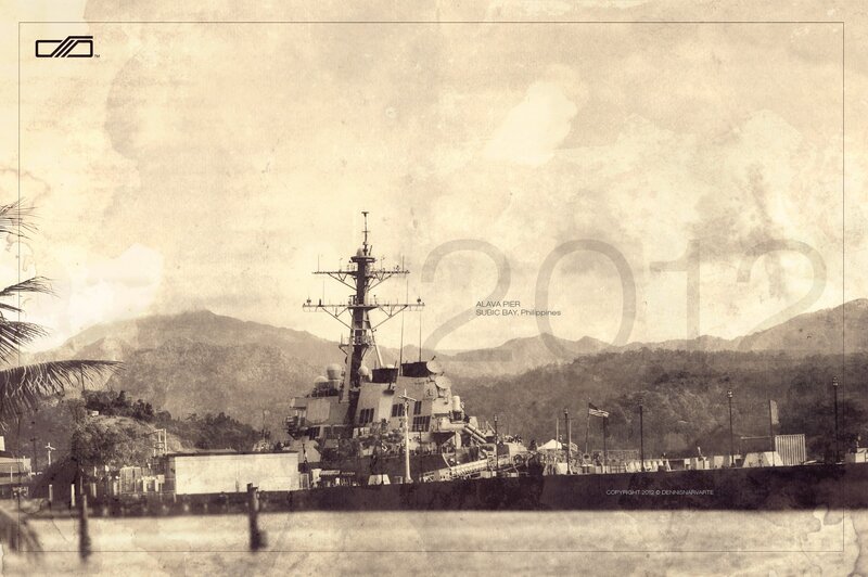 Navy Destroyer Ship — Sepia