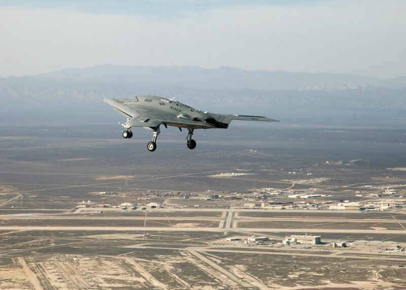 Navy drone in flight