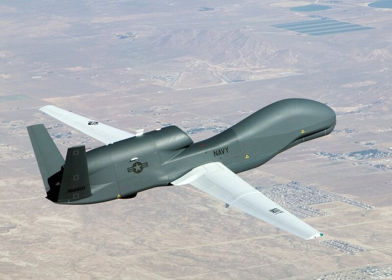 Navy drone in flight