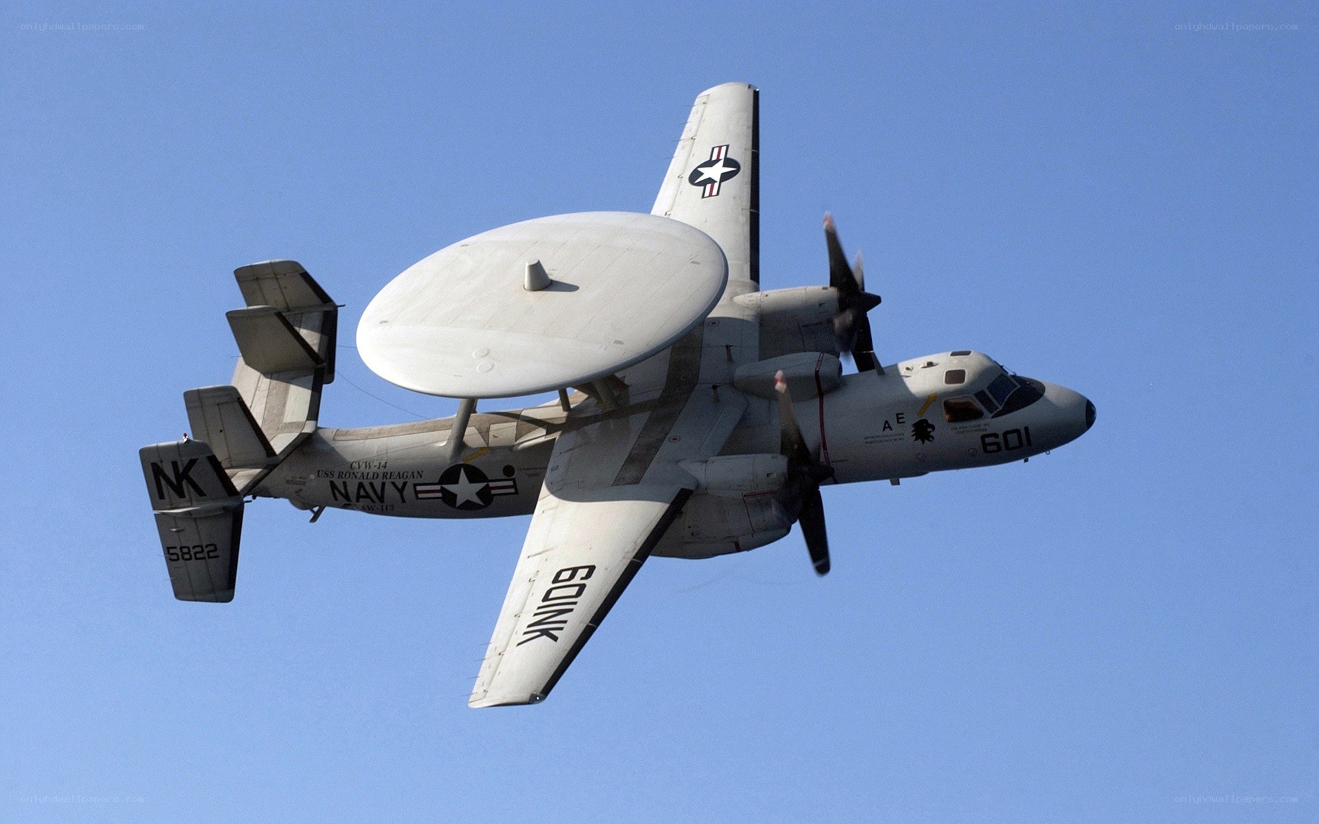 Navy E-2 Hawkeye in flight