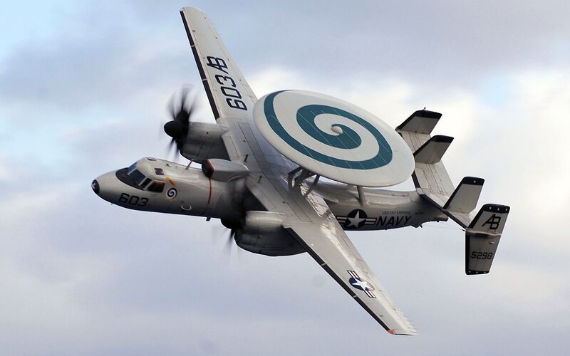 Navy E-2 Hawkeye in flight