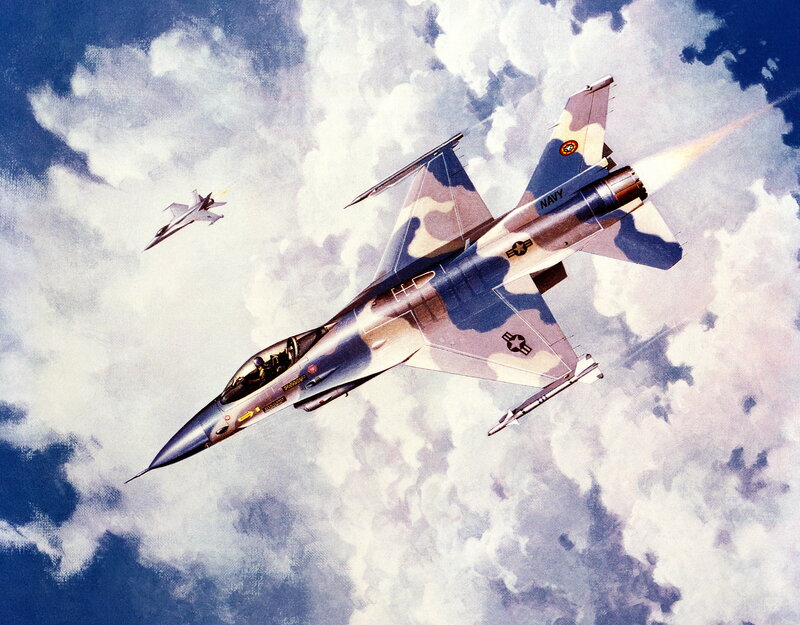 Navy Fighter Jet — Blue, Dramatic