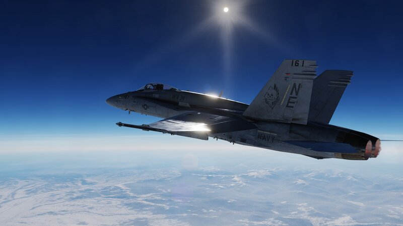 Navy Fighter Jet — Blue, Serene, Afternoon, 3d Render