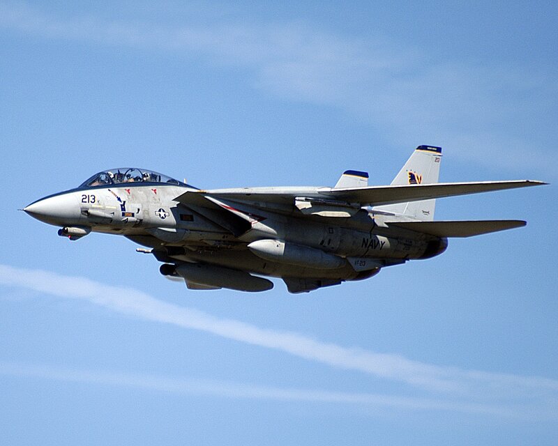 Navy fighter jet in flight