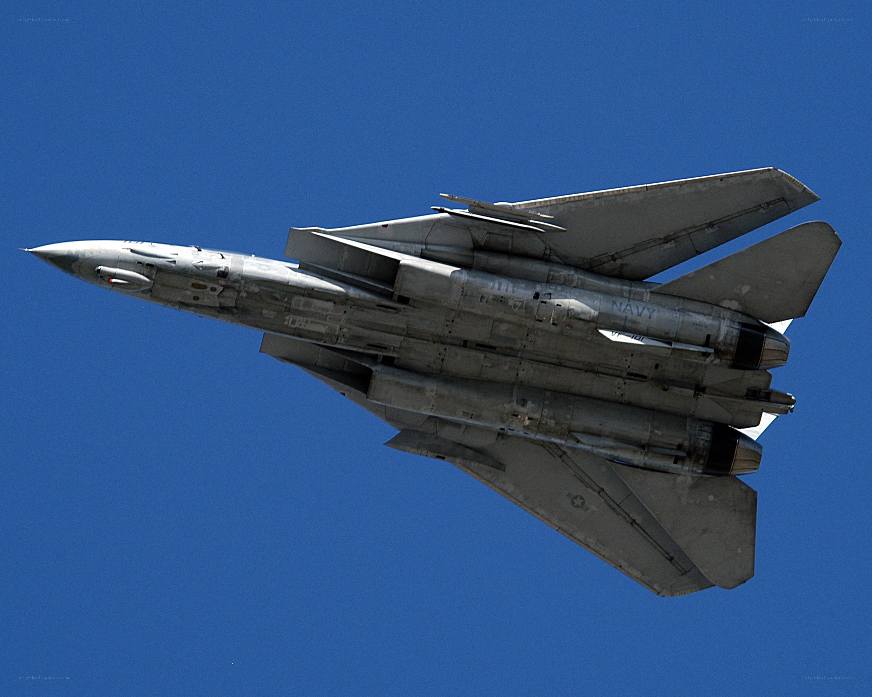 Navy fighter jet in flight