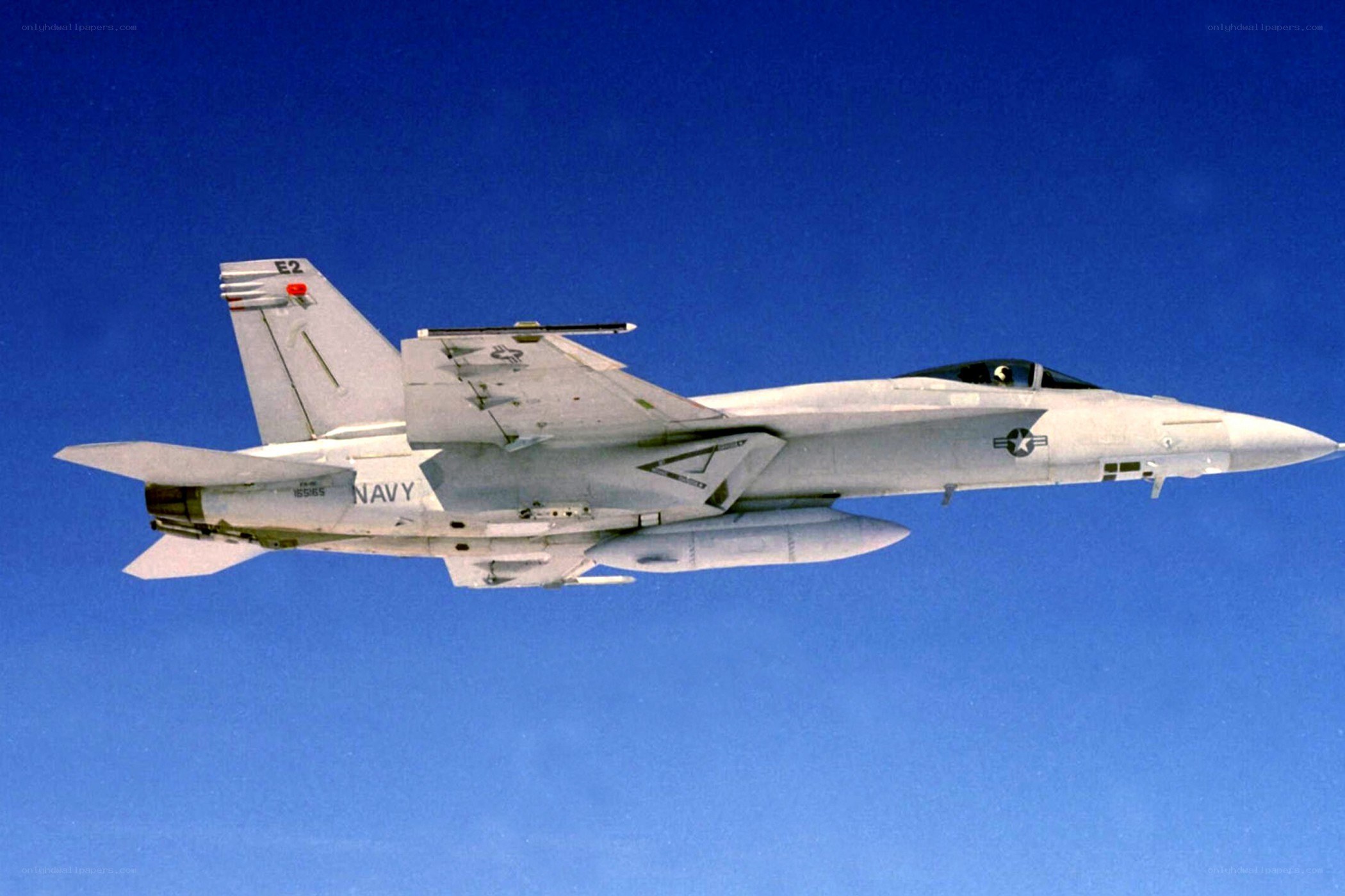Navy fighter jet in flight