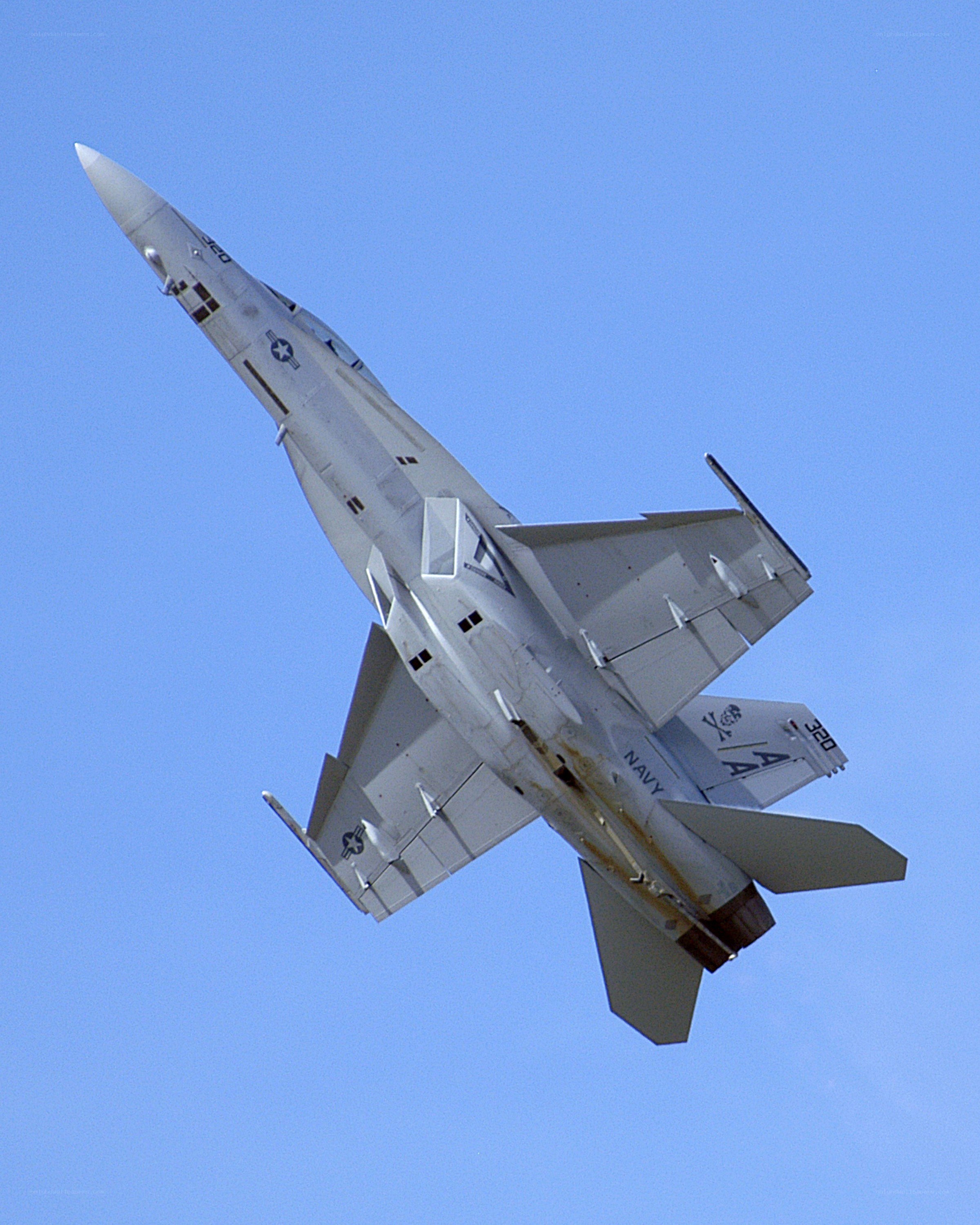 Navy fighter jet in flight