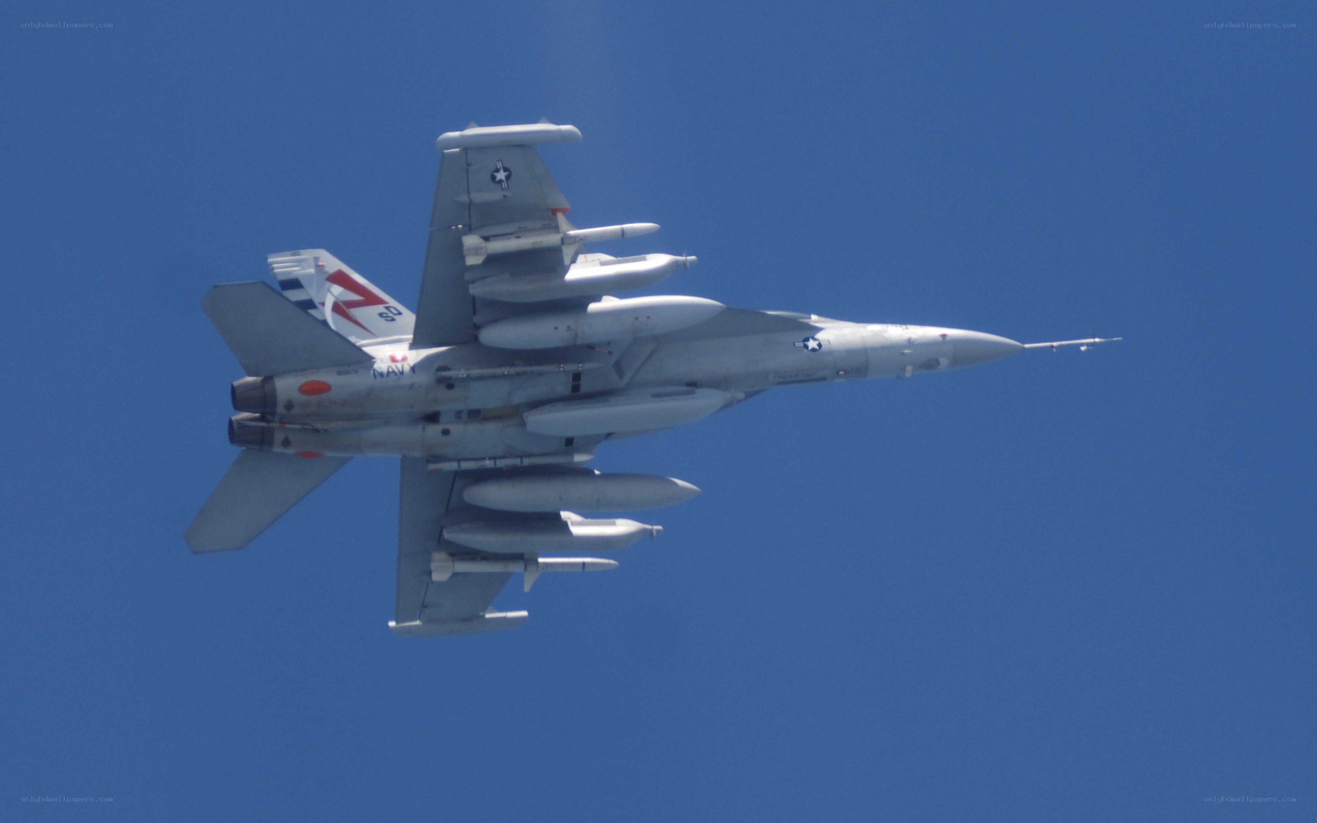 Navy fighter jet in flight