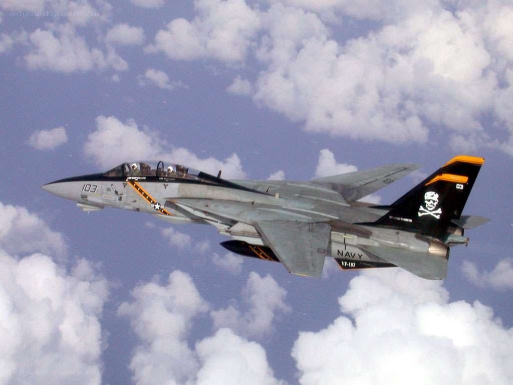 Navy fighter jet in flight