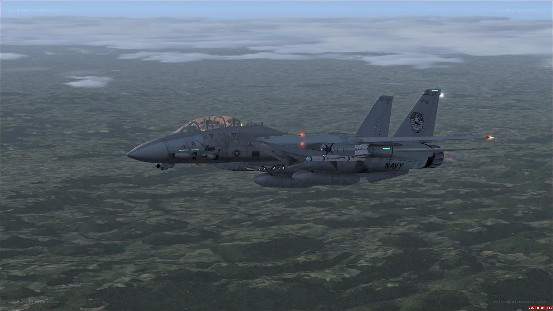 Navy fighter jet in flight