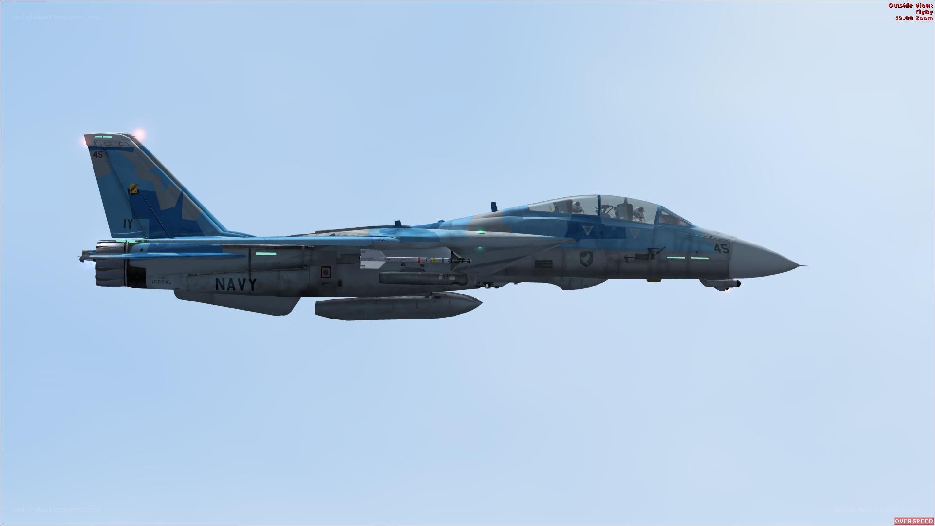 Navy fighter jet in flight