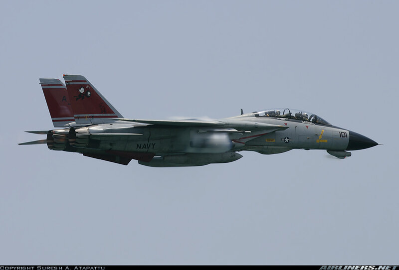 Navy fighter jet in flight