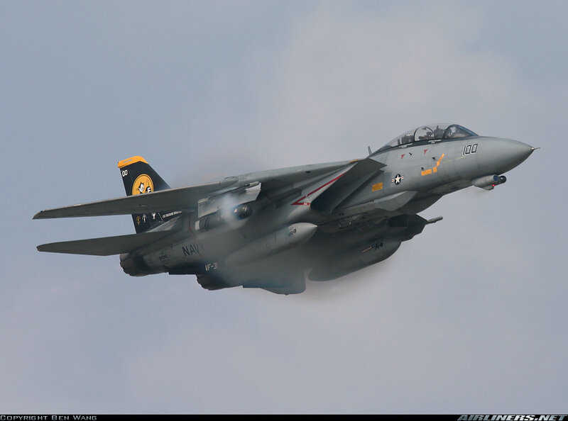 Navy fighter jet in flight