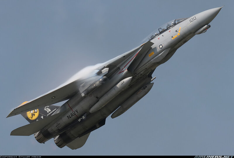 Navy fighter jet in flight