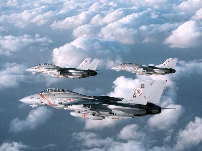 Navy fighter jets in formation