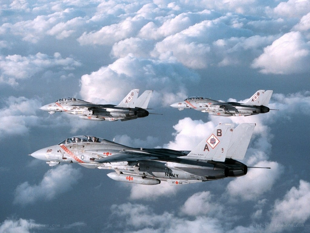 Navy fighter jets in formation