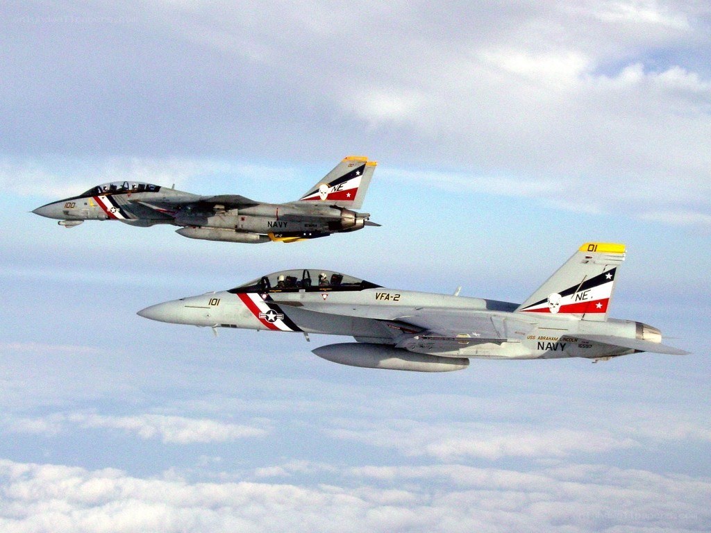 Navy fighter jets in formation