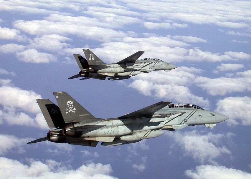 Navy fighter jets in formation