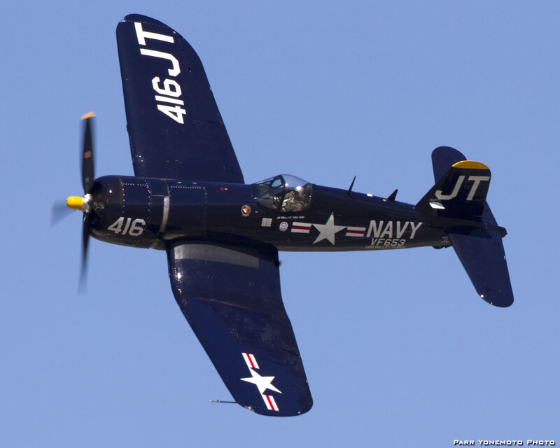 Navy Fighter Plane — Blue, Clear, Afternoon