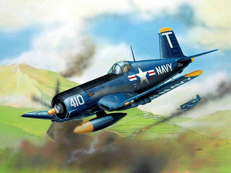 Navy Fighter Plane — Blue, Dramatic