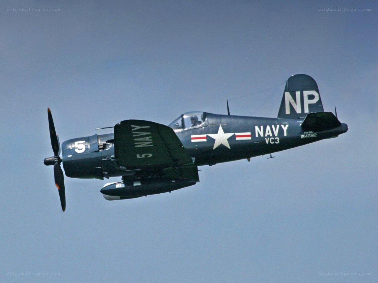 Navy fighter plane in flight