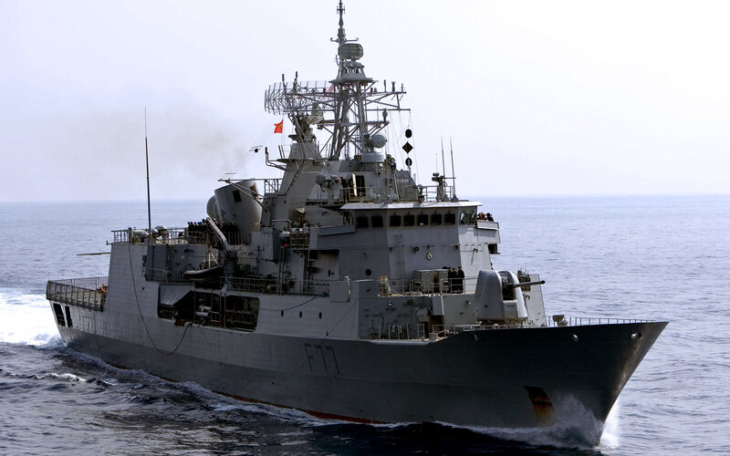 Navy Frigate at Sea